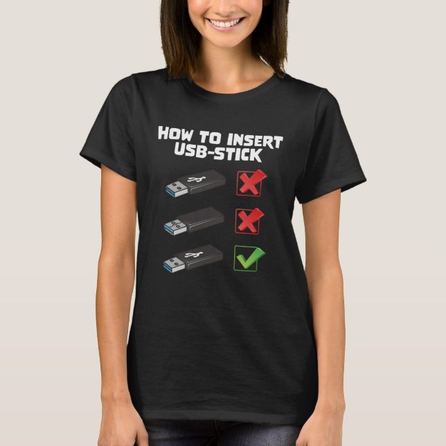 T-shirt Programer Joke Ordinateur Nerd Comment Insérer Un  (Devant)