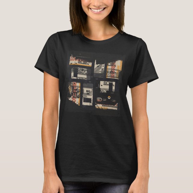 T-shirt Programmateur de Geek de Glitch Binary Code Rétro (Devant)
