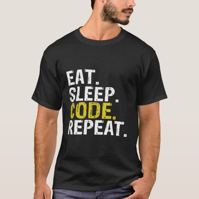 T-shirt Programmateur de répétition du code de veille (Devant)
