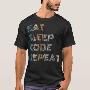 T-shirt Programmateur d'ordinateur de répétition de code d
