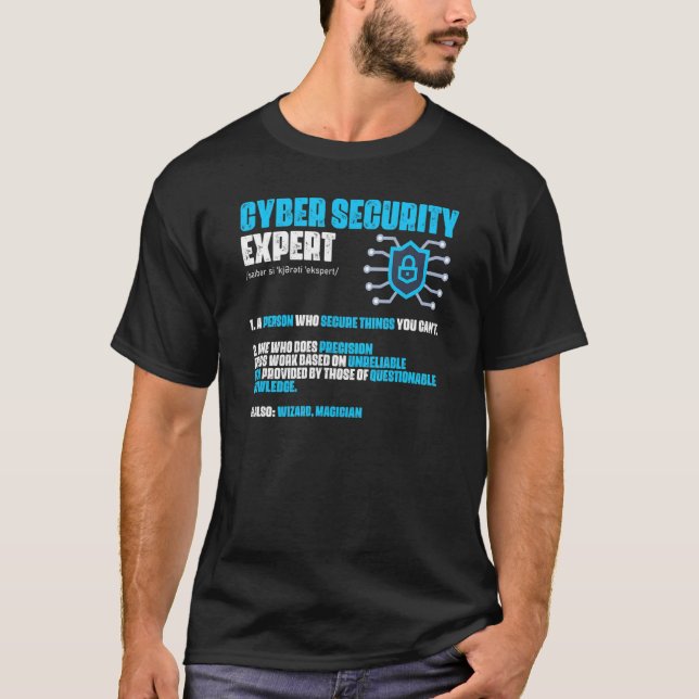 T-shirt Programmateur d'ordinateur Internet Cyber Security (Devant)