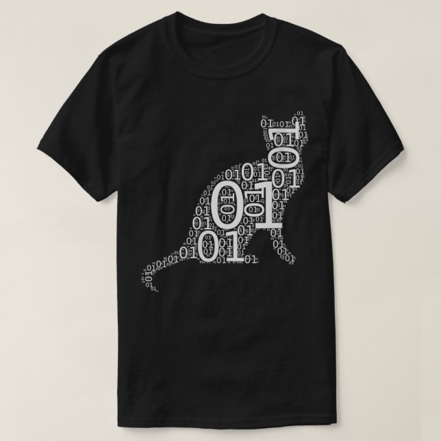 T-shirt Programmateur informatique de codage de chat binai (Design devant)