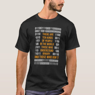 T-shirt Programmation Code Binaire Il Y A 10 Types De Peop