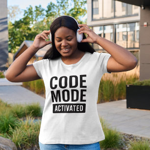 T-shirt Programmation de codage activée en mode code