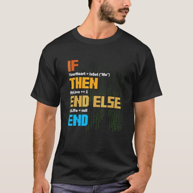 T-shirt Programmation Syntaxe Si Alors Programmeur Logicie (Devant)