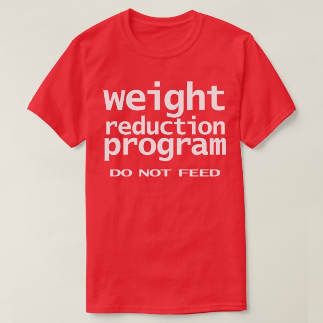 T-shirt Programme de réduction du poids de la typographie  (Design devant)