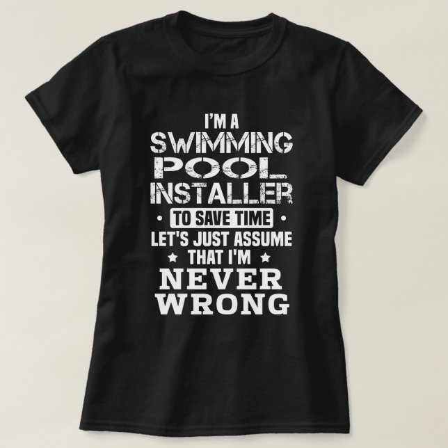 T-shirt Programme d'installation de piscine (Design devant)