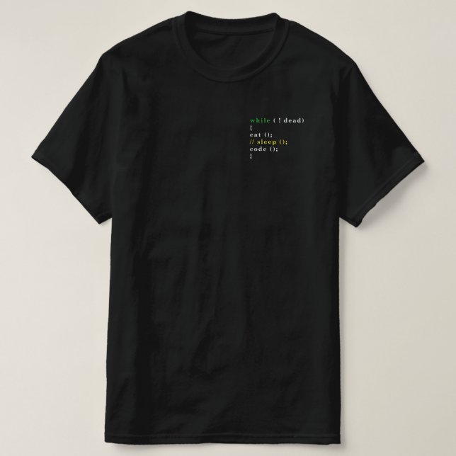 T-shirt Programme Eat Code Sleep (Design devant)
