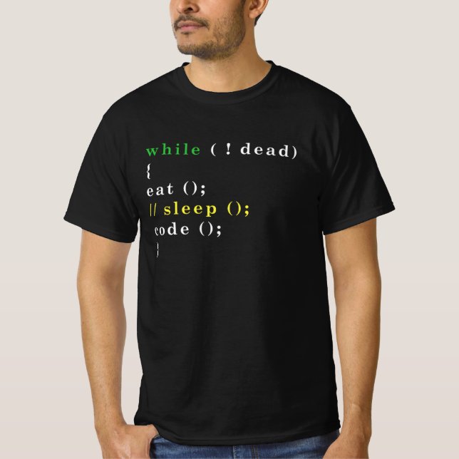 T-shirt Programme Eat Code Sleep (Devant)