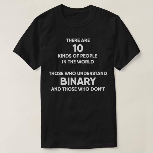 T-shirt Programmer Binary Funny Ordinateur Nerd Geek Humou (Design devant)