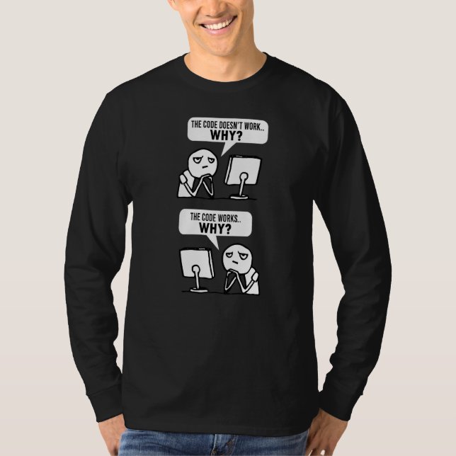 T-shirt Programmer Coder Mème dire code ne marche pas Pour (Devant)