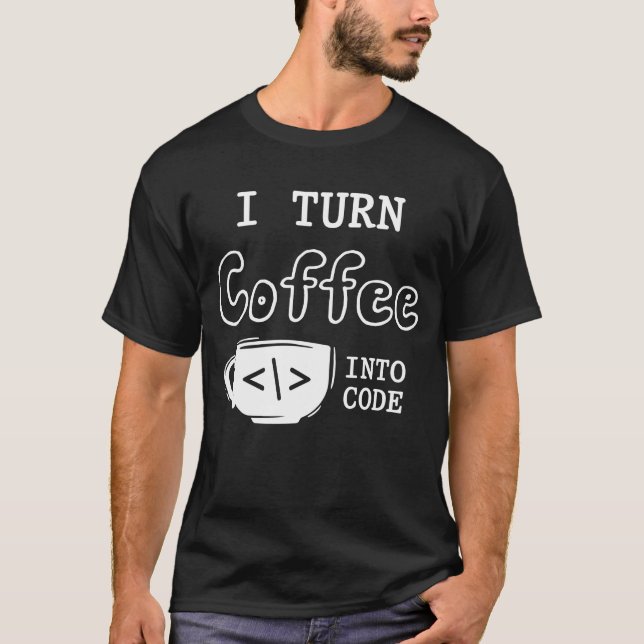 T-shirt Programmer Coffee Joke Software Coder (Devant)