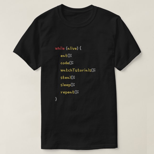 T-shirt Programmer Daily Life Funny Coding (Design devant)