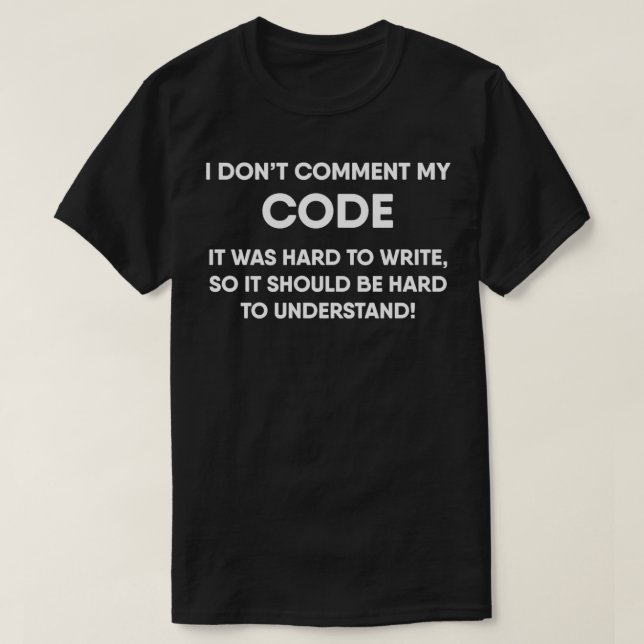 T-shirt Programmer Joke Commentaire Code Programmer Pullov (Design devant)
