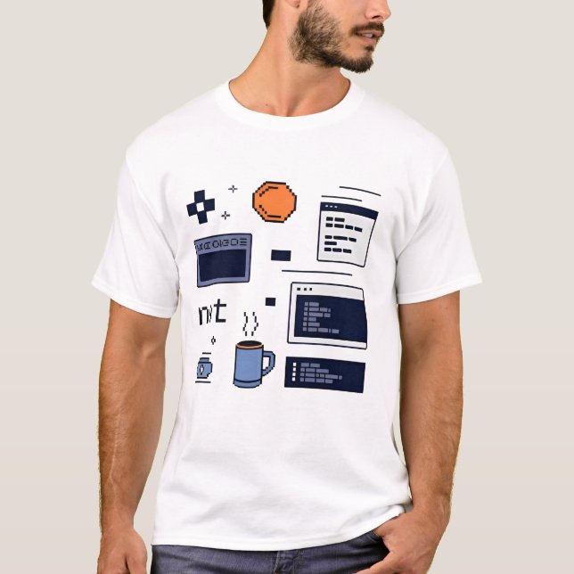 T-shirt Programmer Life – Coding Workspace Developer. (Devant)