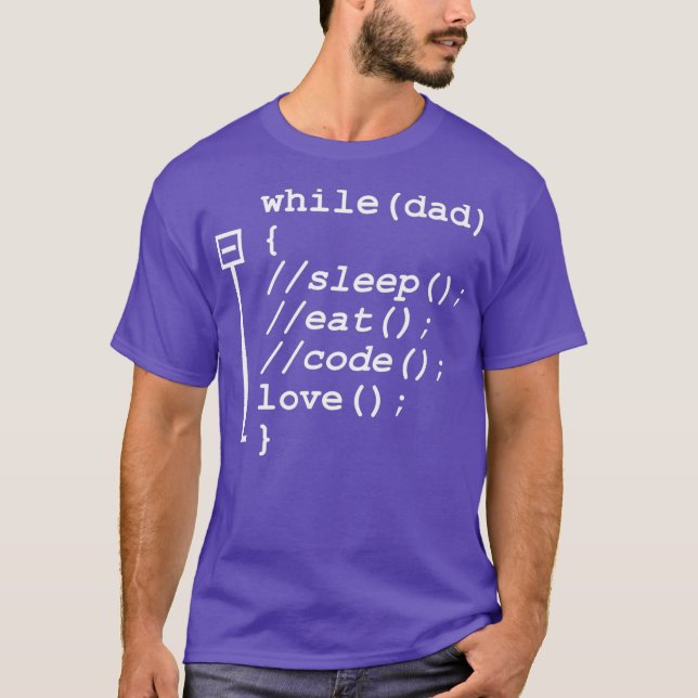 T-shirt Programmer Papa Dormir Manger Code Drôle Fête des  (Devant)