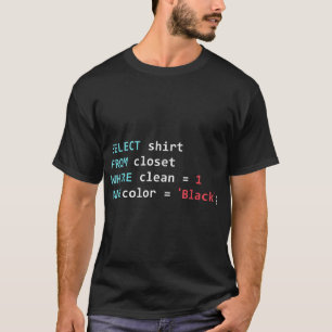 T-shirt Programmer SQL Query Geek de base de données Codag