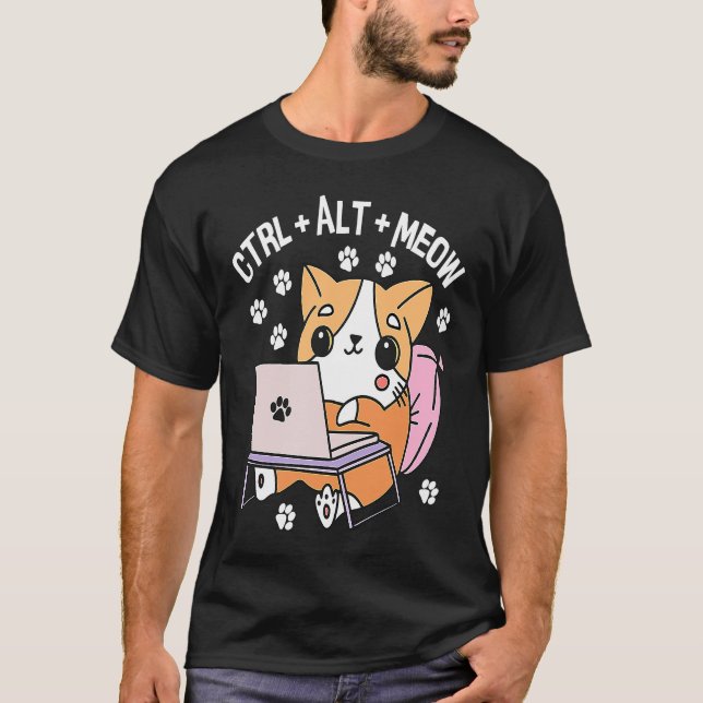 T-shirt Programmeur de chat informatique Hacker Kitten 1 (Devant)