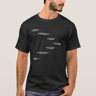 T-shirt Programmeur de code de sommeil de la vie Nerd