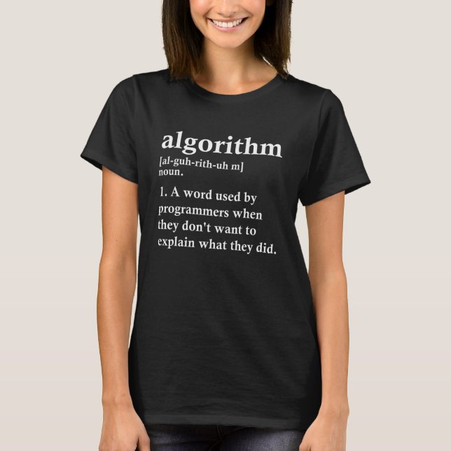 T-shirt Programmeur informatique de définition d'algorithm (Devant)
