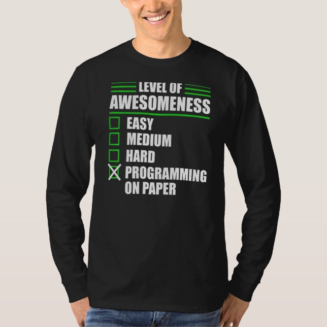 T-shirt Programmeur Programmeur Informatique Sur Papier (Devant)