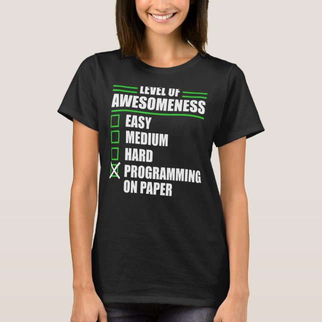 T-shirt Programmeur Programmeur Informatique Sur Papier (Devant)
