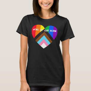 T-shirt Progrès Fierté Coeur Drapeau Se réveille Gay à nou