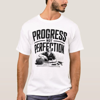 T-shirt Progrès pas la perfection Motivation illustration