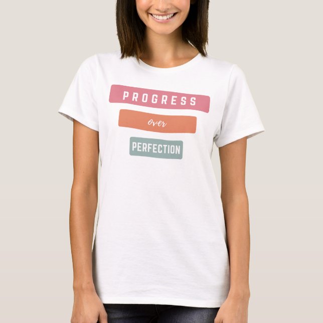 T-shirt Progrès sur la perfection enseignant (Devant)
