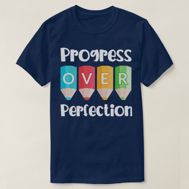 T-shirt Progrès sur l'enseignant de motivation (69)  (Design devant)