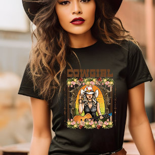 T-shirt Promenade au coucher du soleil : Western Cowgirl A