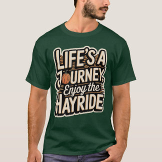 T-shirt Promenade en hayon scénique automne citrouille rid