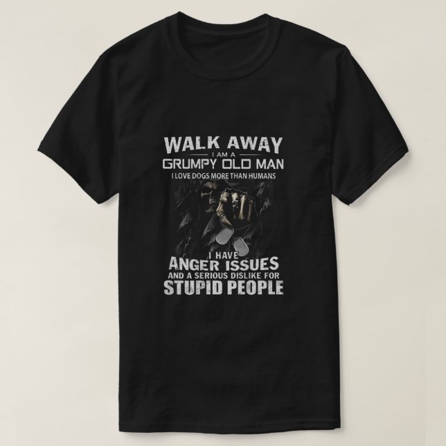 T-shirt Promenez-Vous Je Suis Un Vieux Homme Grincheux J'A (Design devant)