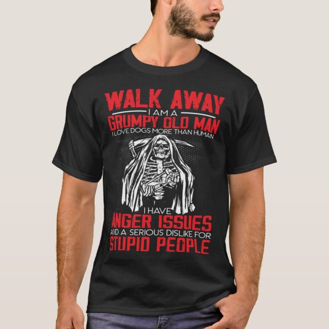 T-shirt Promenez-Vous Je Suis Un Vieux Homme Grincheux J'A (Devant)