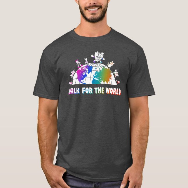 T-shirt Promenez-vous pour le monde avec amour dans la bai (Devant)