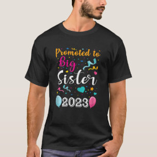 T-shirt Promoté À Big Sister 2023 Baby Faire-part Girl