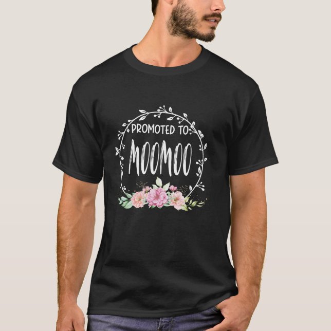 T-shirt Promoté À MOOMOO Flower Pregnancy Faire-part M (Devant)