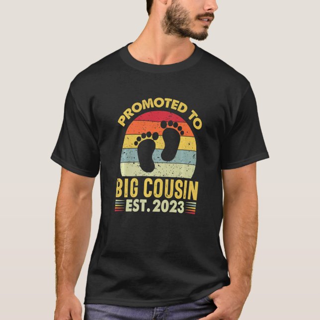 T-shirt Promoted To Big Cousin 2023 Baby Announcement Vint (Devant)