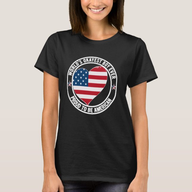 T-shirt Promoted To Brother Best American Bro World Okayes (Devant)