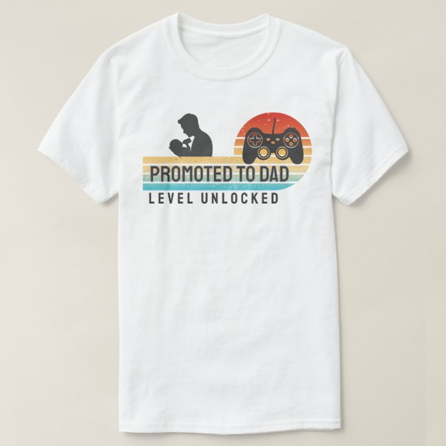 T-shirt Promoted to Dad – Level Unlocked (Design devant)