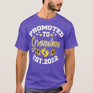 T-shirt Promoted To Grandma Est 2022 Sunflower Floral Deco