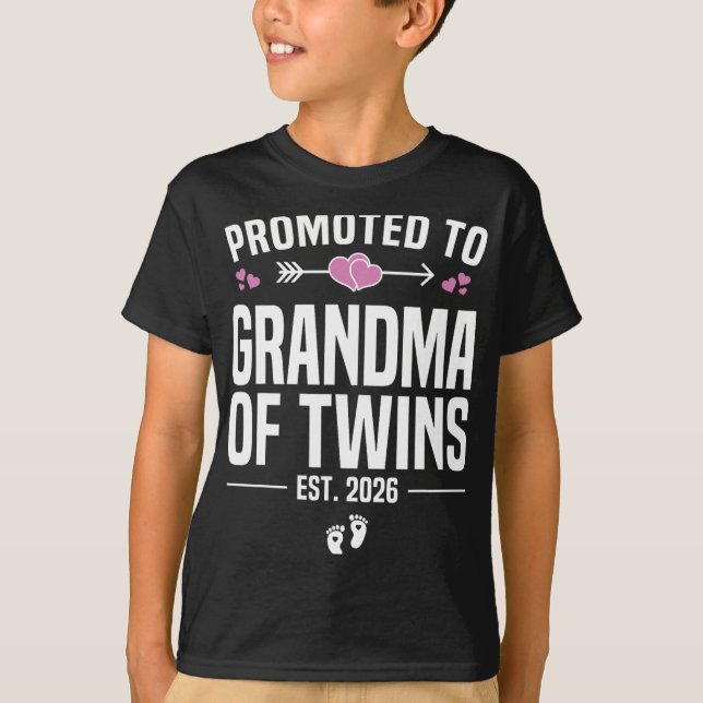 T-shirt Promoted To Grandma Of Twins 2026 New Grandma Moth (Devant)