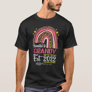 T-shirt Promoted To Grandy Est 2022 Rainbow Mother's Day R