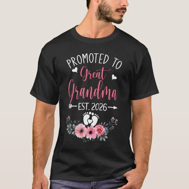 T-shirt Promoted To Great Grandma Est 2026 Mothers Day Shi (Devant)