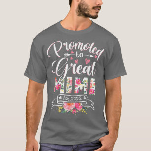 T-shirt Promoted to Great Mimi Est 2022 Floral First Time