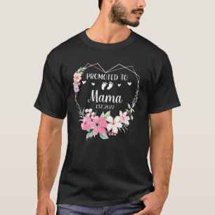 T-shirt Promoted To Mama Est 2022 Women Floral First Time