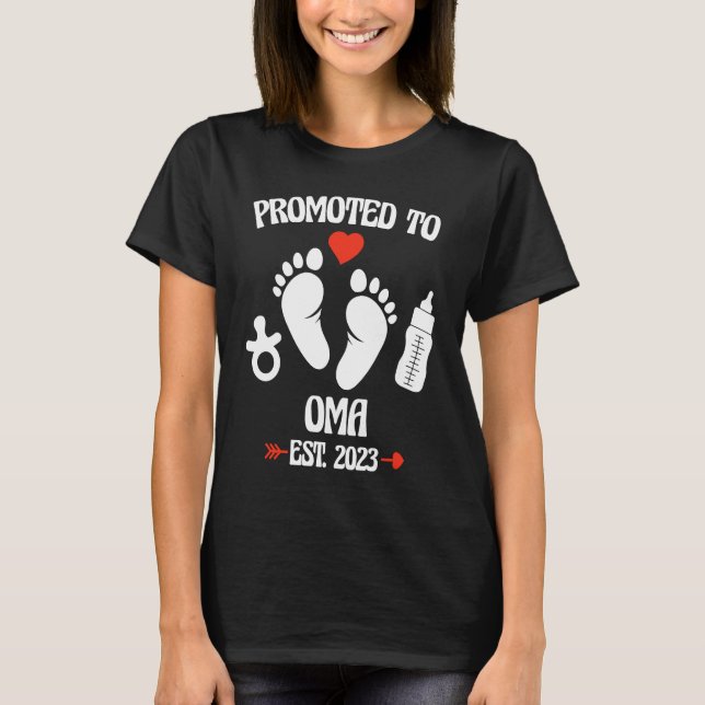 T-shirt Promoted To Oma 2023 First Time New Grandma Pregna (Devant)