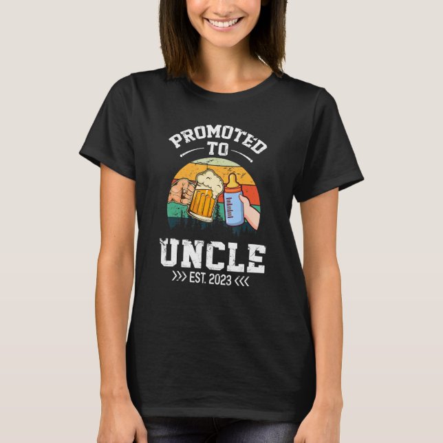 T-shirt Promoted To Uncle 2023 First Time Uncle 2023 Retro (Devant)