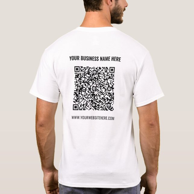T-shirt promotionnel Votre QR Code Info Nom Site W (Dos)