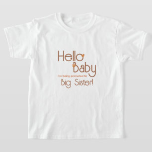 T-shirt Promu à Big Sister Hello Baby Retro Kids